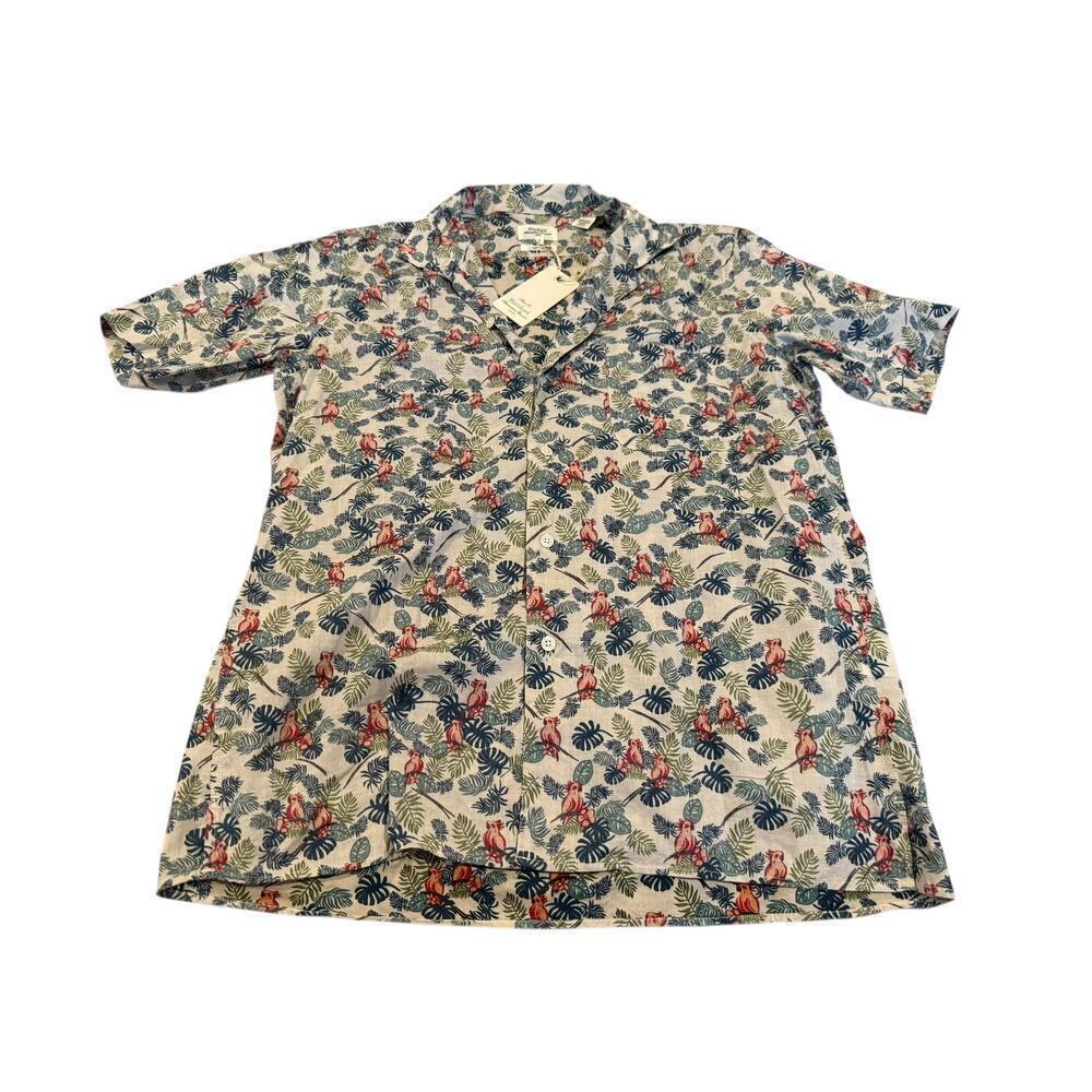 Hartford Alternative Classic Tropical Print Slim Fit Button Up Shirt Size M